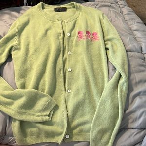 Cardigan Sweater with Skulls